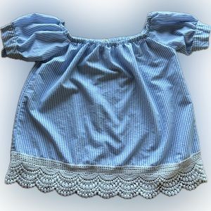 Japna blue and white striped top